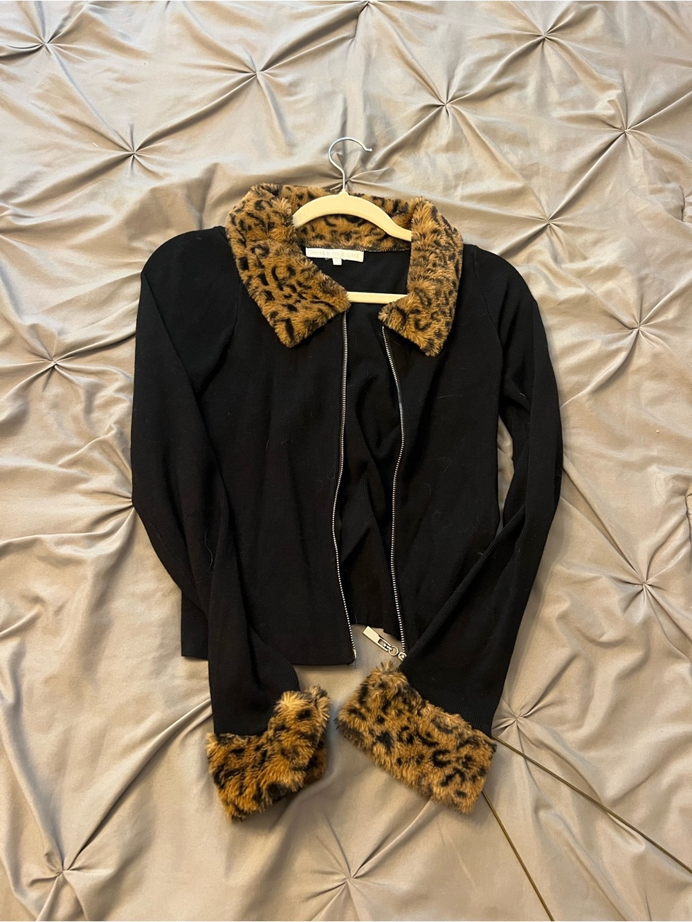 Revolve black and cheetah top